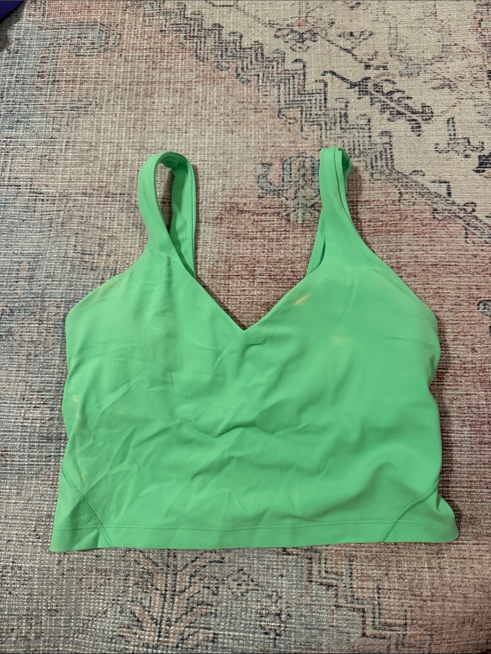 lululemon athletica green V-neck sports bra top